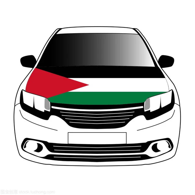 Palestine flag car hood cover