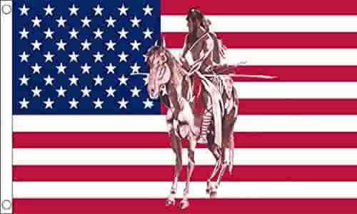 US- Indian on Horse Flag